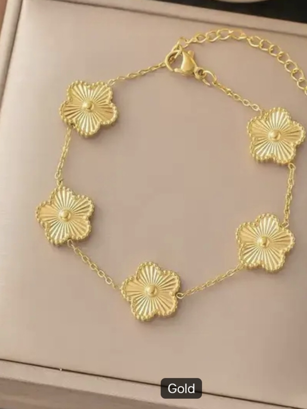 Gold Floral Link Bracelet - Women Jewelry